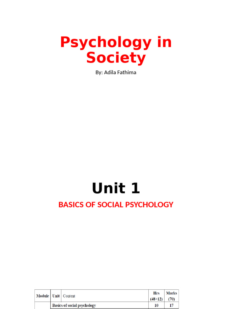Basics of Social Psychology Explained | PDF | Social Psychology ...
