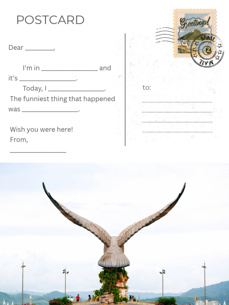 Fun Postcard Template for Friends | PDF