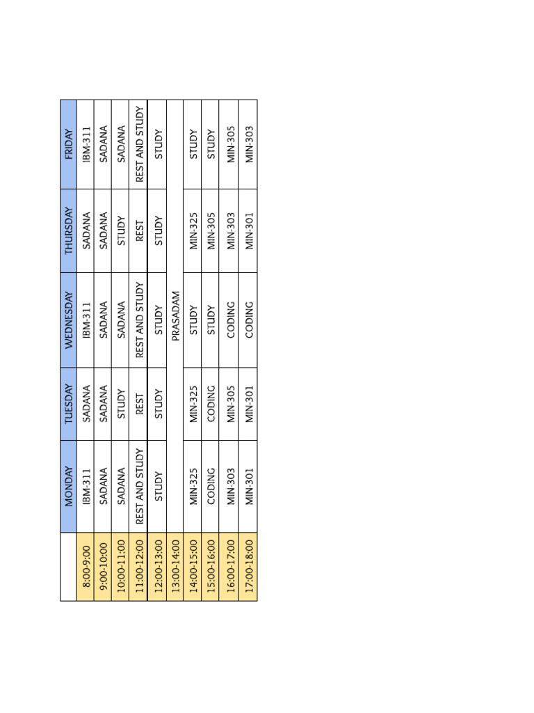 Time Table | PDF