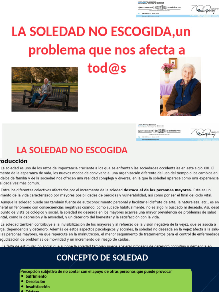 Soledad No Escogida | PDF | Soledad | Depresión (estado de ánimo)