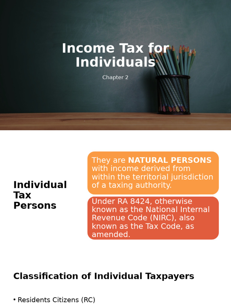 Individual Income Tax Classifications Guide | PDF | Gross Income | Taxes