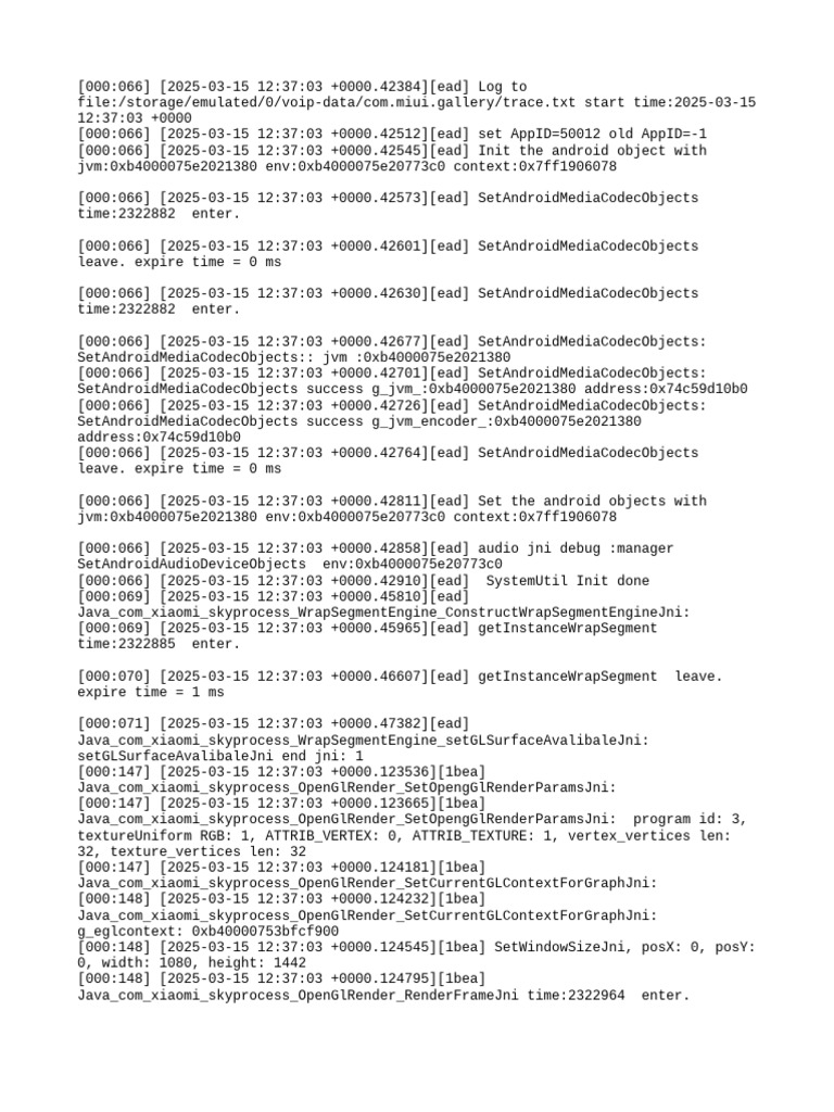 Android JNI Media Codec Log Data | PDF | Filter (Signal Processing ...