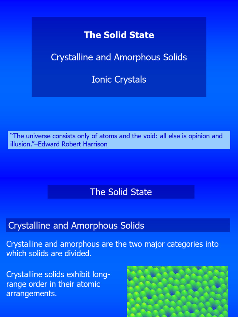 Crystalline vs Amorphous Solids Explained | PDF | Crystal | Dislocation