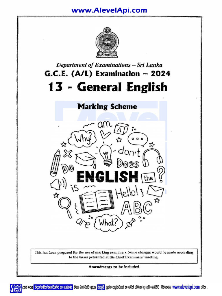 2024 A/L General English Marking Scheme | PDF | Linguistics | Human ...
