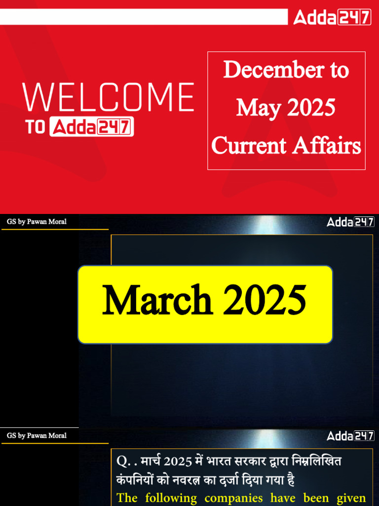 December To May Current Affairs 2025 . | PDF