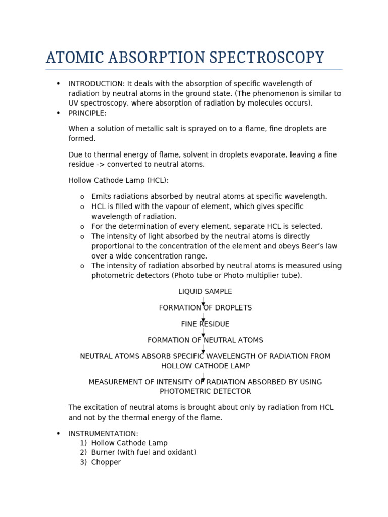 Atomic Absorption Spectroscopy Overview | PDF | Atomic Absorption ...