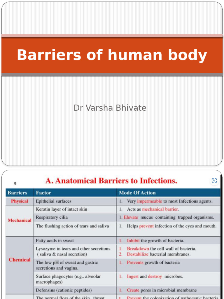 Barriers of Human Body | PDF