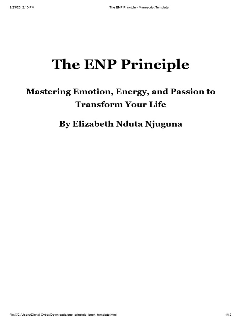 Master the ENP Principle for Life Transformation | PDF | Emotions ...