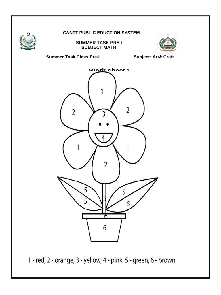 Summer Task ART & CARFT Class Pre 1 | PDF