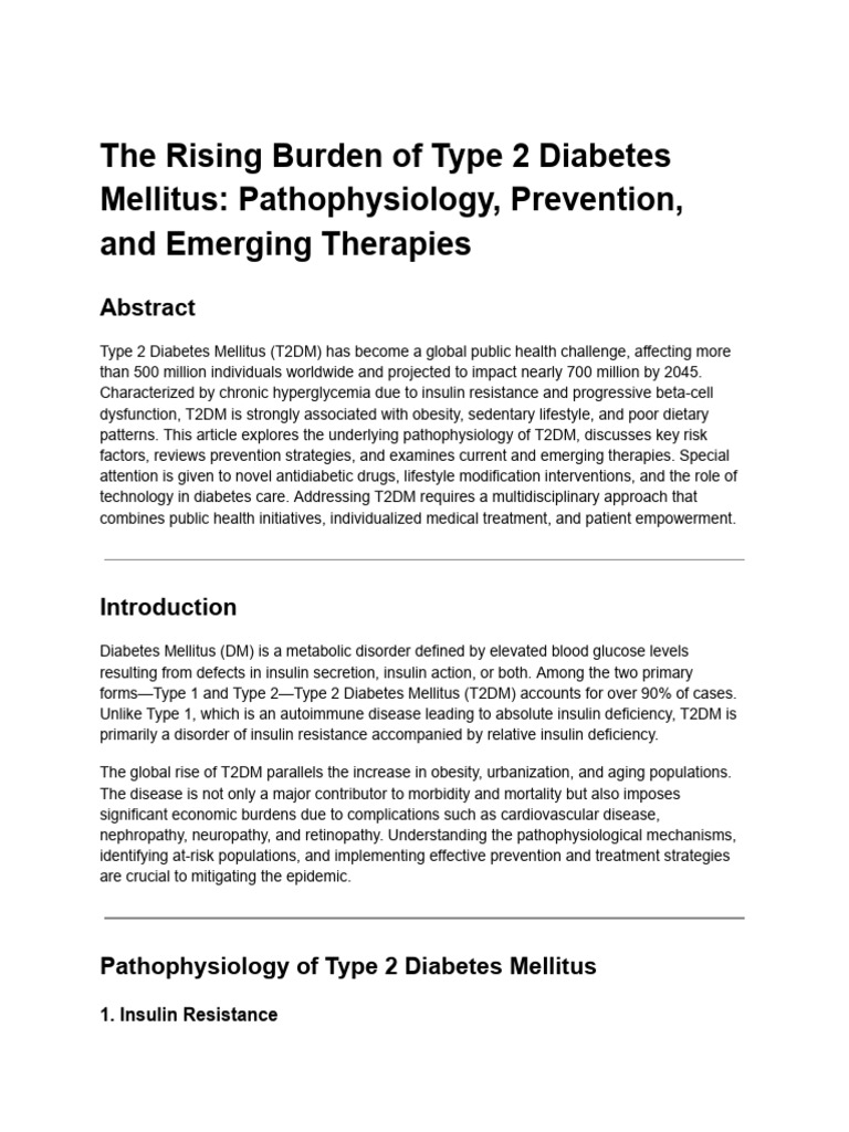 Type 2 Diabetes: Pathophysiology & Solutions | PDF | Diabetes | Insulin ...