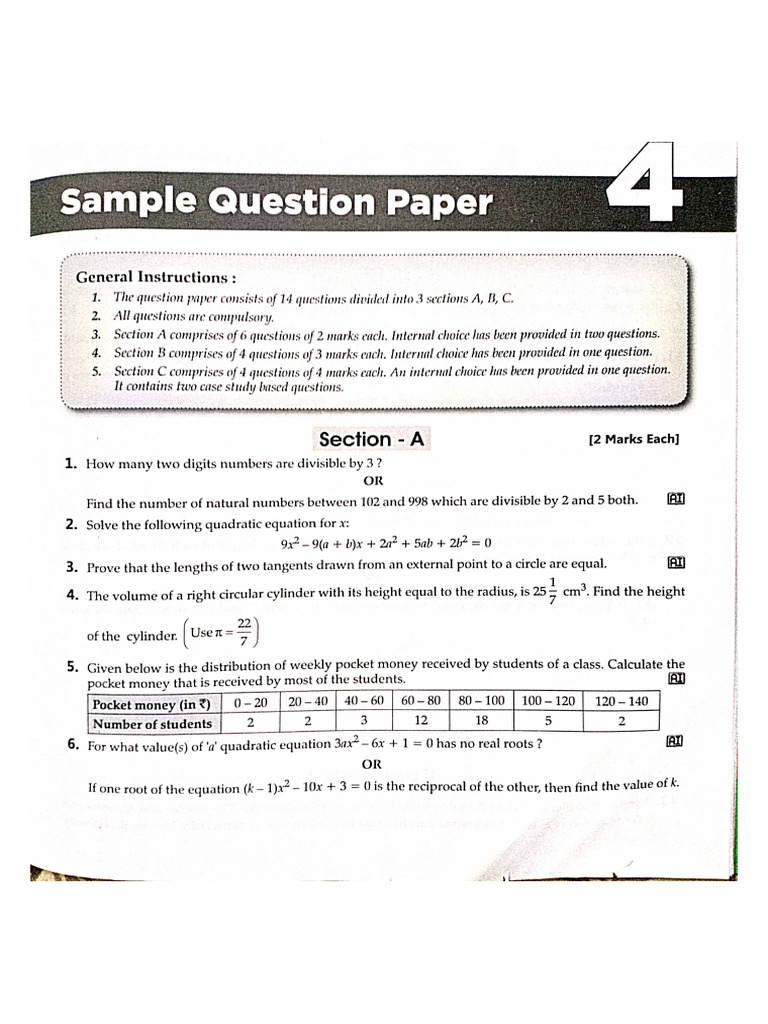 10 Sample Paper 3 | PDF