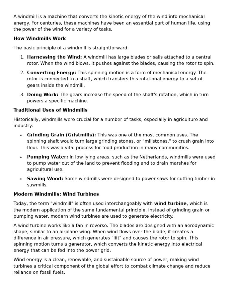 Windmill and Turbine Overview | PDF