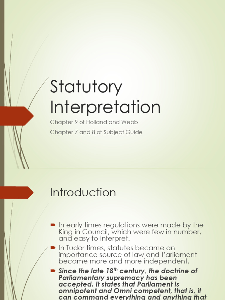 Understanding Statutory Interpretation | PDF | Plain Meaning Rule ...