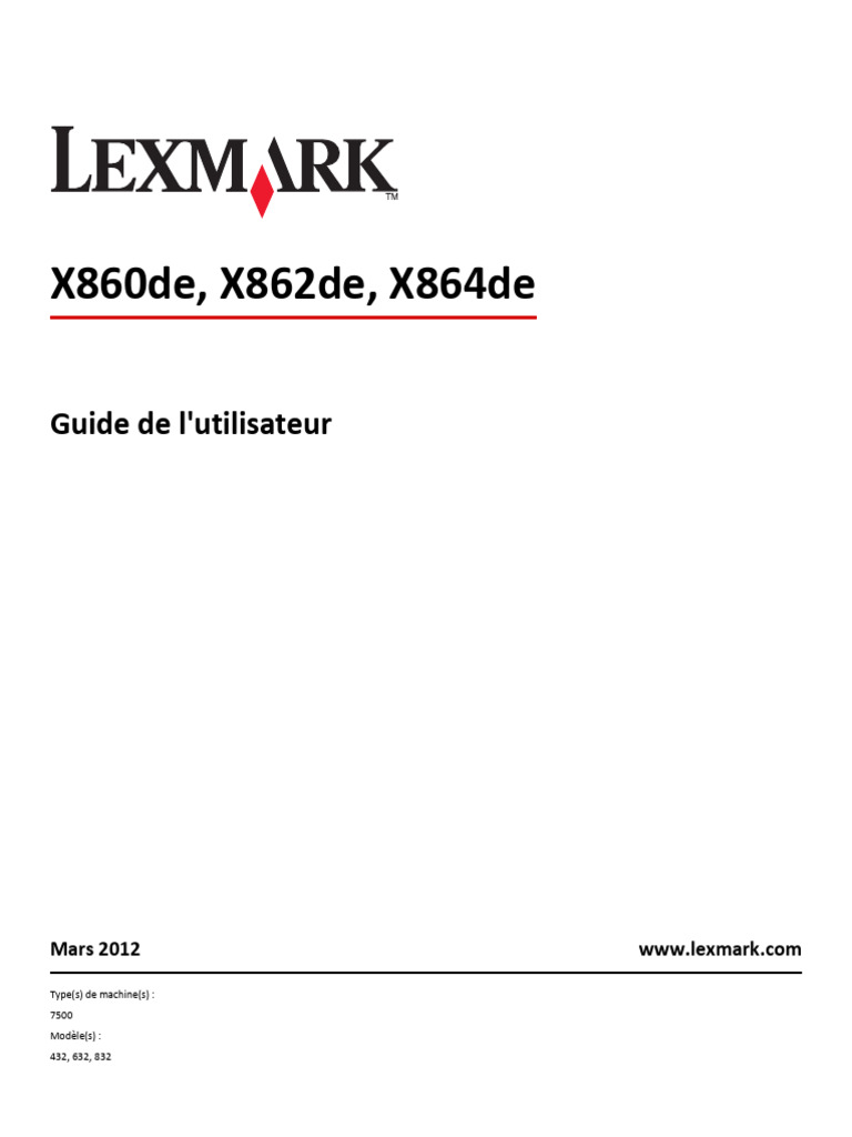 Guide utilisateur imprimantes Lexmark 7500 | PDF | Scanner ...