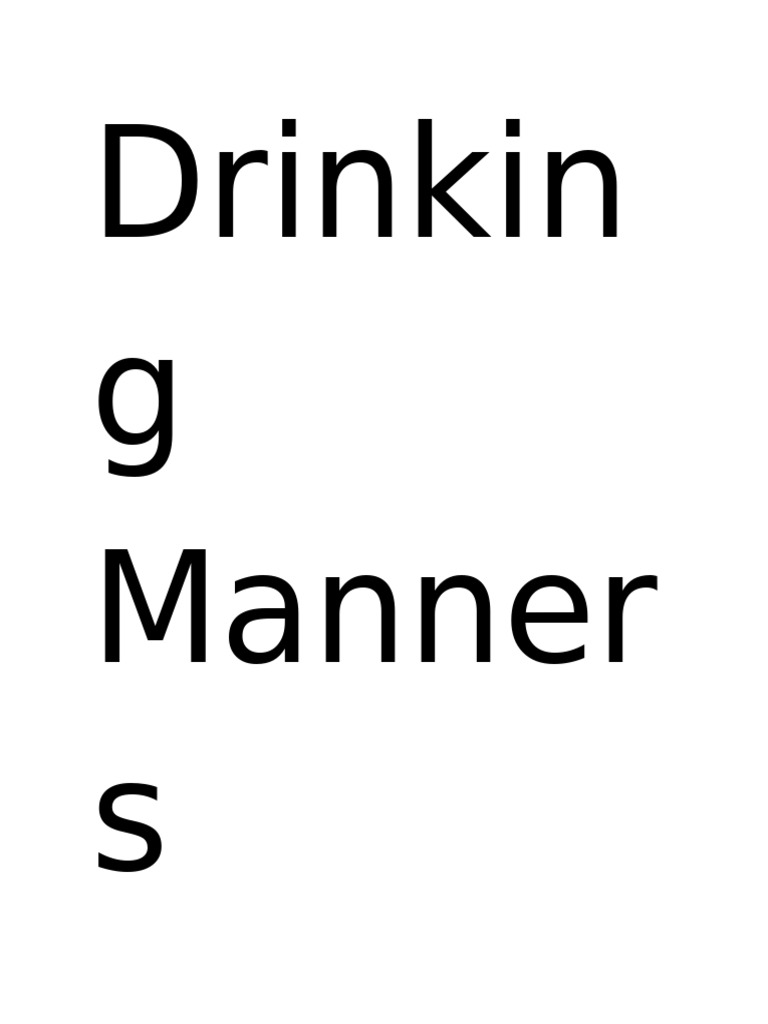 Drinking Manners | PDF