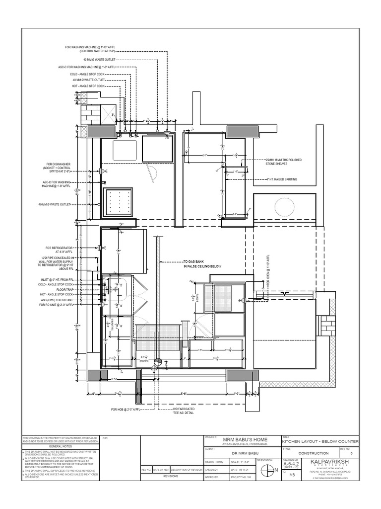 Kitchen Layout and Plumbing Details | PDF | Building Engineering ...