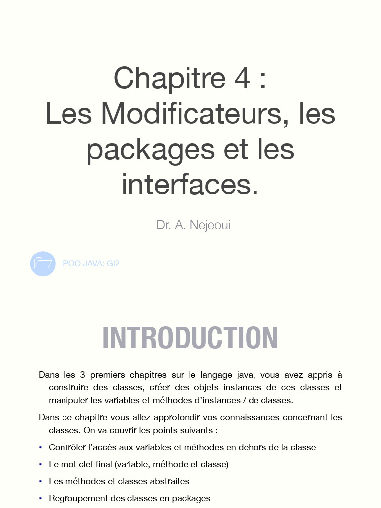 Interfaces en Java : Concepts clés | PDF | Classe (informatique ...