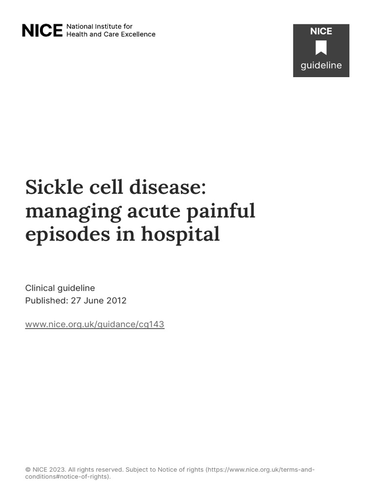 Sickle Cell Pain Management Guidelines | PDF | Analgesic | Randomized ...