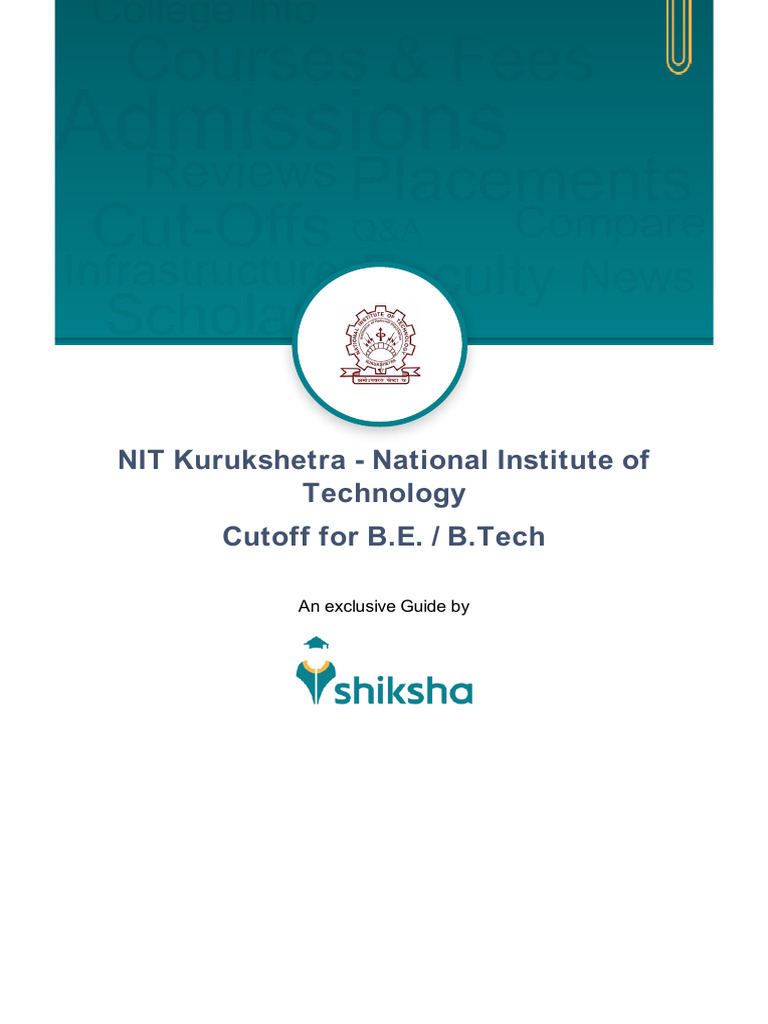 NIT Kurukshetra B.Tech Cutoff 2025 | PDF | Engineering | Science Education