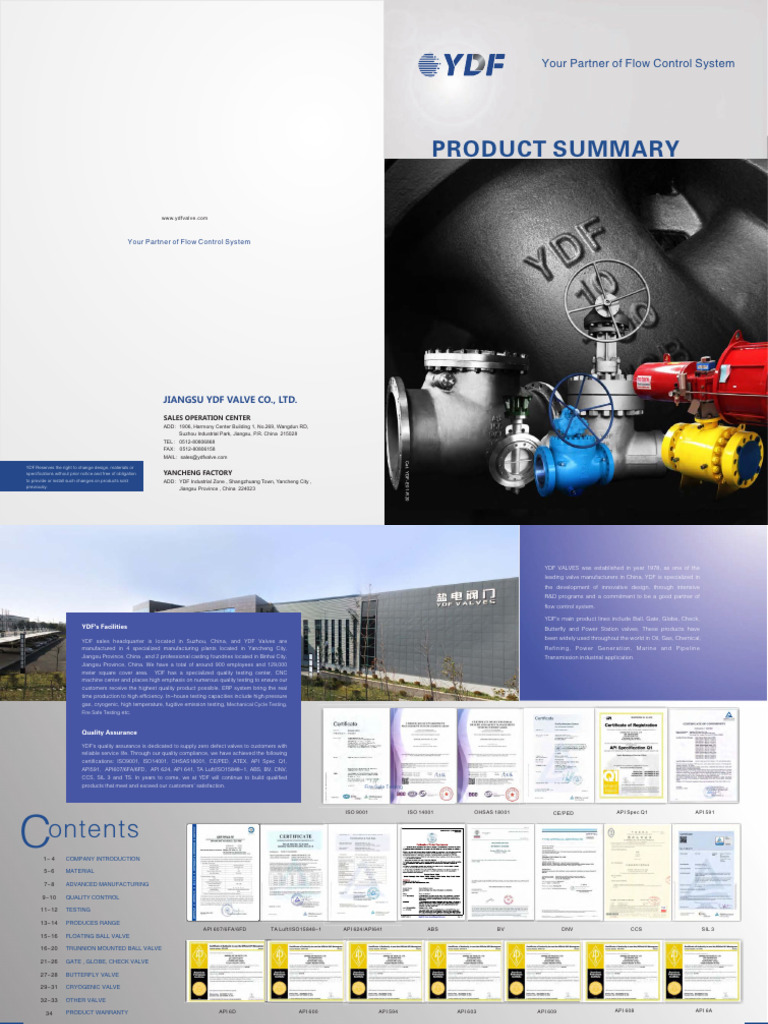 YDF Valve Manufacturing Overview | PDF | Valve | Steel