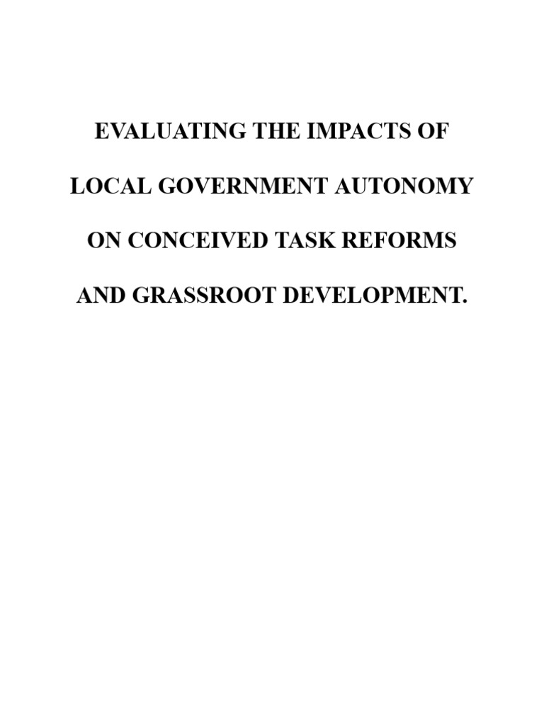 Local Government Autonomy's Impact on Development | PDF | Taxes | Autonomy