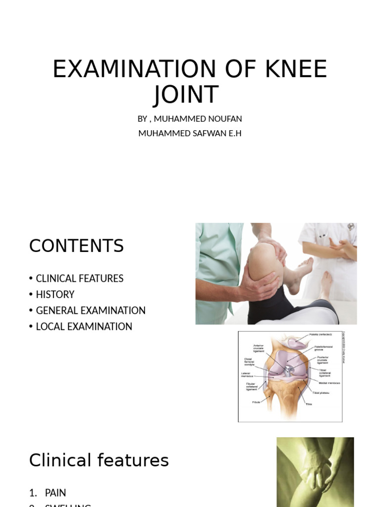 Knee Joint Examination Techniques | PDF | Knee | Musculoskeletal System