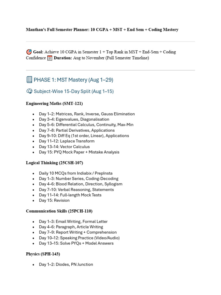 End Sem Prep | PDF | Mathematics