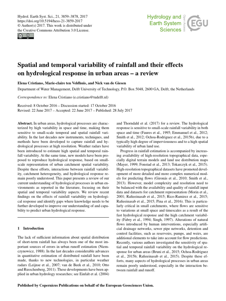 Cristiano 2017 Spatial and Temporal Variability of Rainfall and Their ...