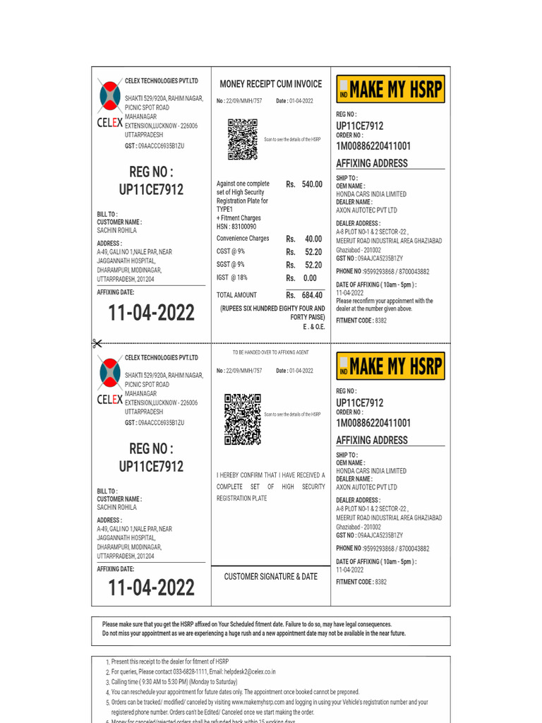 Invoice UP11CE7912 | PDF
