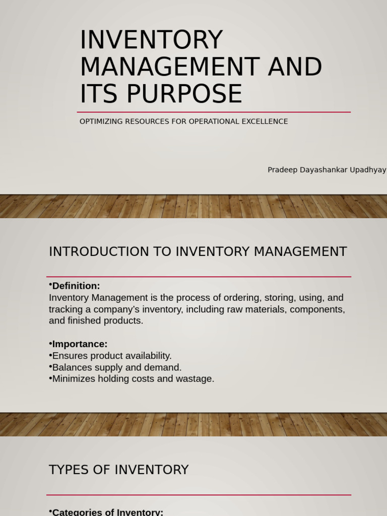 Inventory Management for Operational Excellence | PDF | Inventory ...
