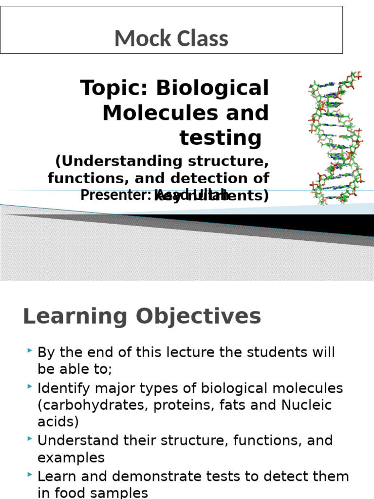 Biological Molecules: Structure & Tests | PDF | Glucose | Carbohydrates