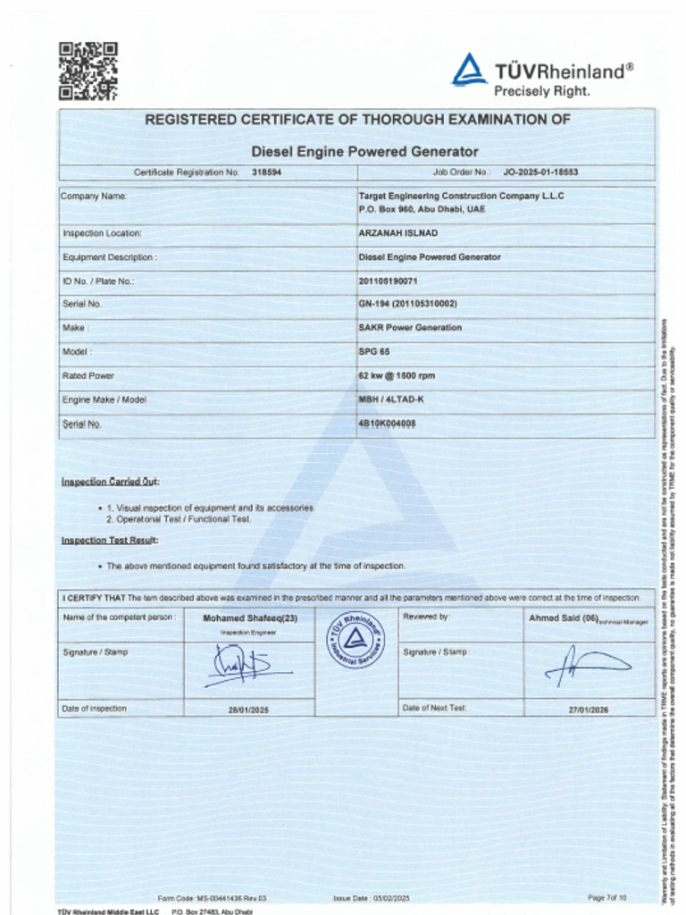 Generator Inspection | PDF
