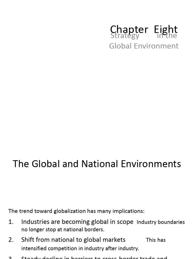 Global Strategy in Competitive Markets | PDF | Franchising | Joint Venture