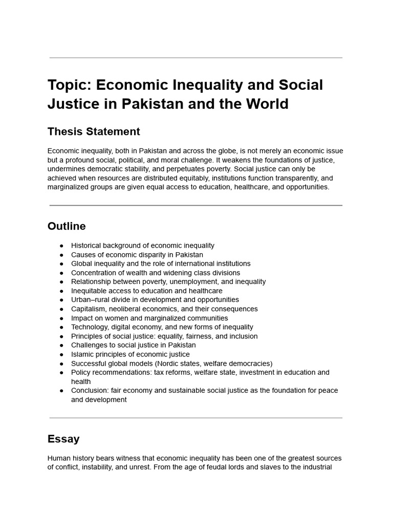 Economic Inequality and Social Justice | PDF | Economic Inequality ...