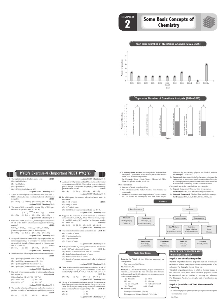 Chemistry Concepts and Question Analysis | PDF | Chemical Substances ...