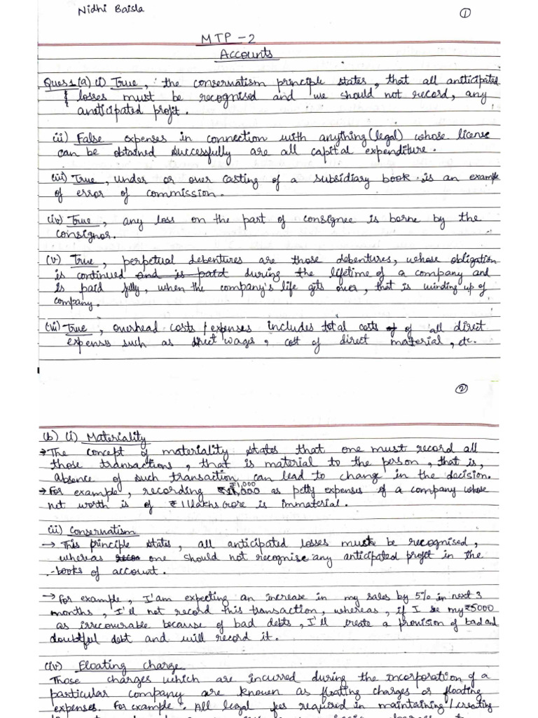 Accounts MTP 2 | PDF