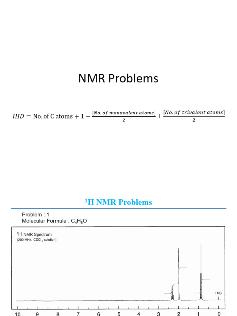 L-4 Basic 1H NMR Problems | PDF