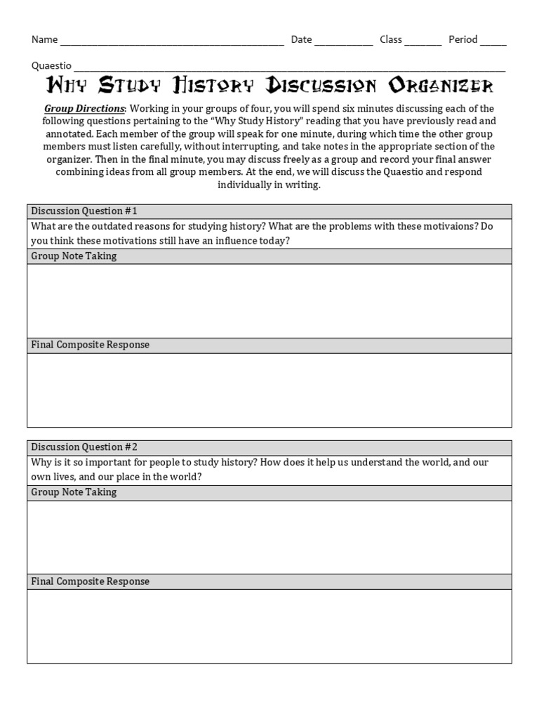Why Study History: Discussion Guide | PDF