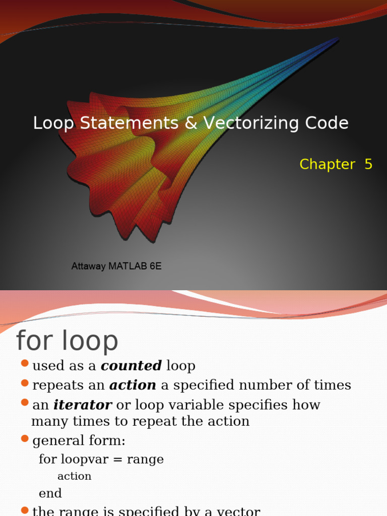 MATLAB Loop Statements and Vectorization | PDF | Control Flow | Matrix ...