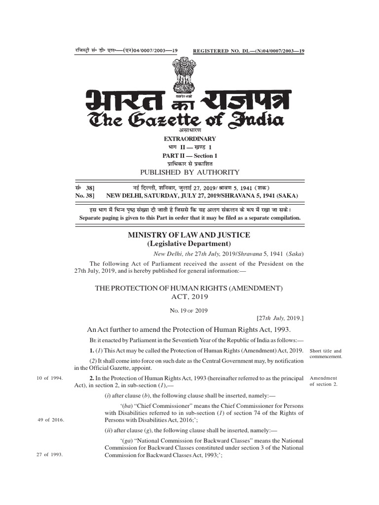 Human Rights Amendment Act 2019 | PDF | Constitutional Law | Political Law