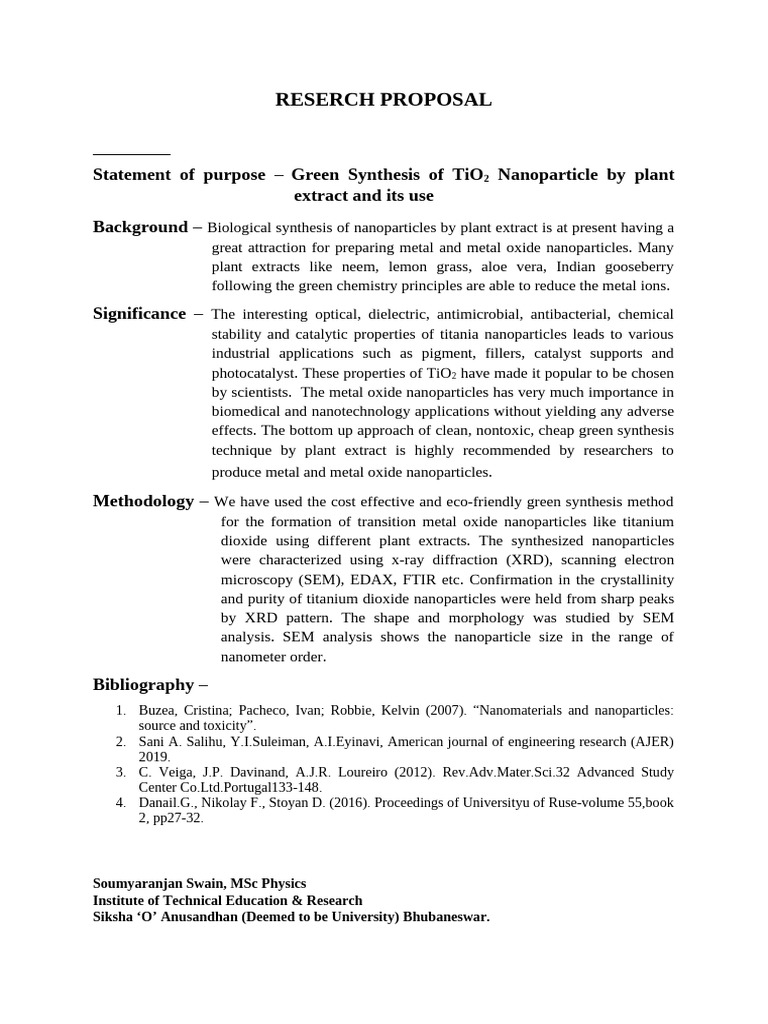 Green Synthesis of TiO2 Nanoparticles | PDF | Nanoparticle | Titanium ...