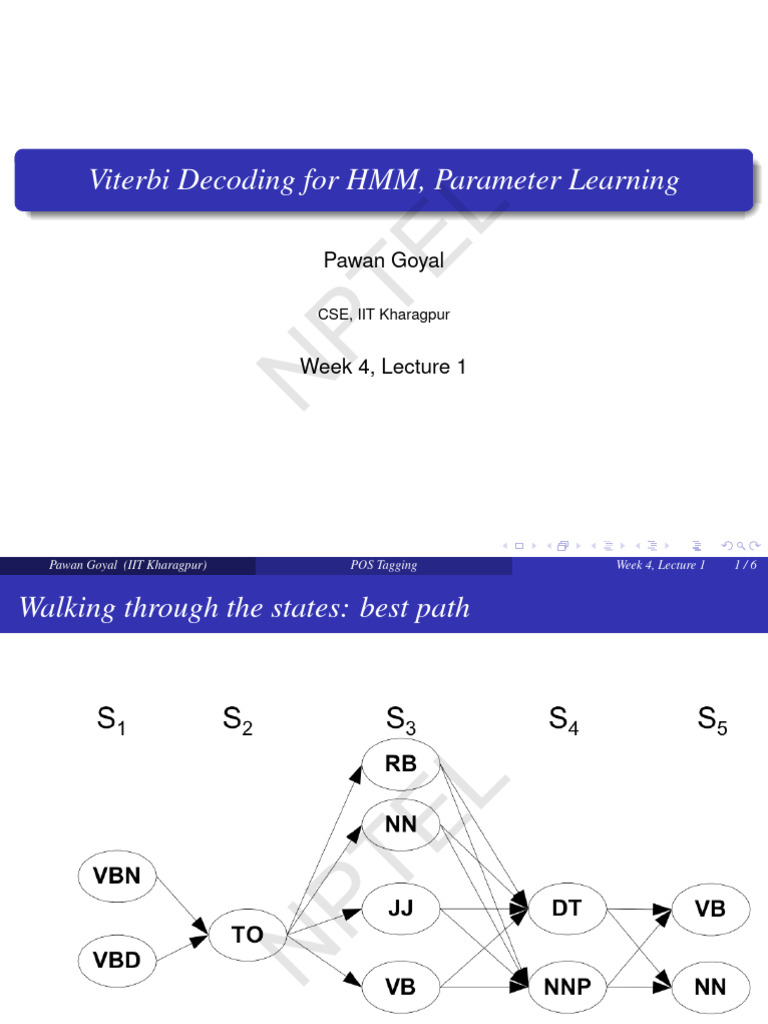 Viterbi Algorithm for HMM Parameter Learning | PDF | Applied ...