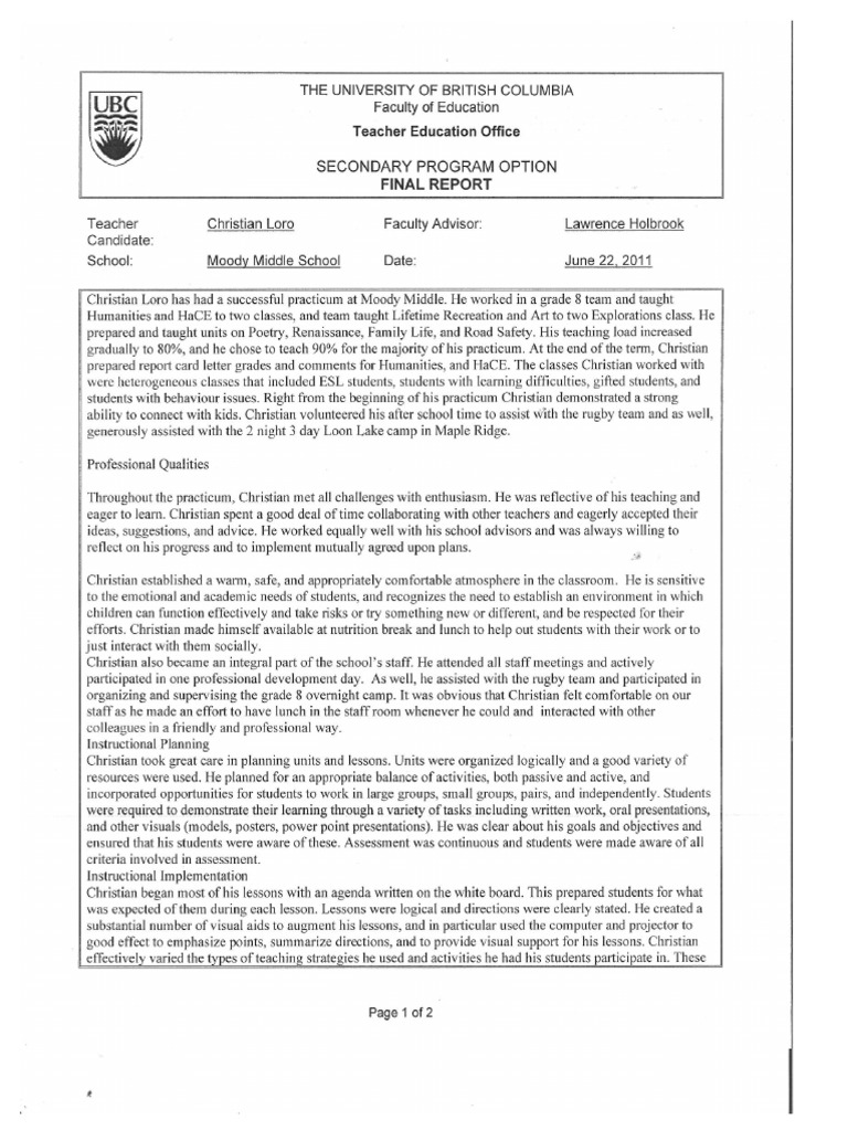 Practicum Reports SA 1 | PDF