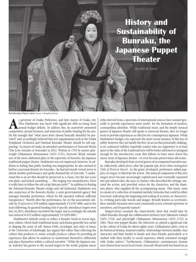 Bunraku: History and Modern Challenges | PDF | Performing Arts