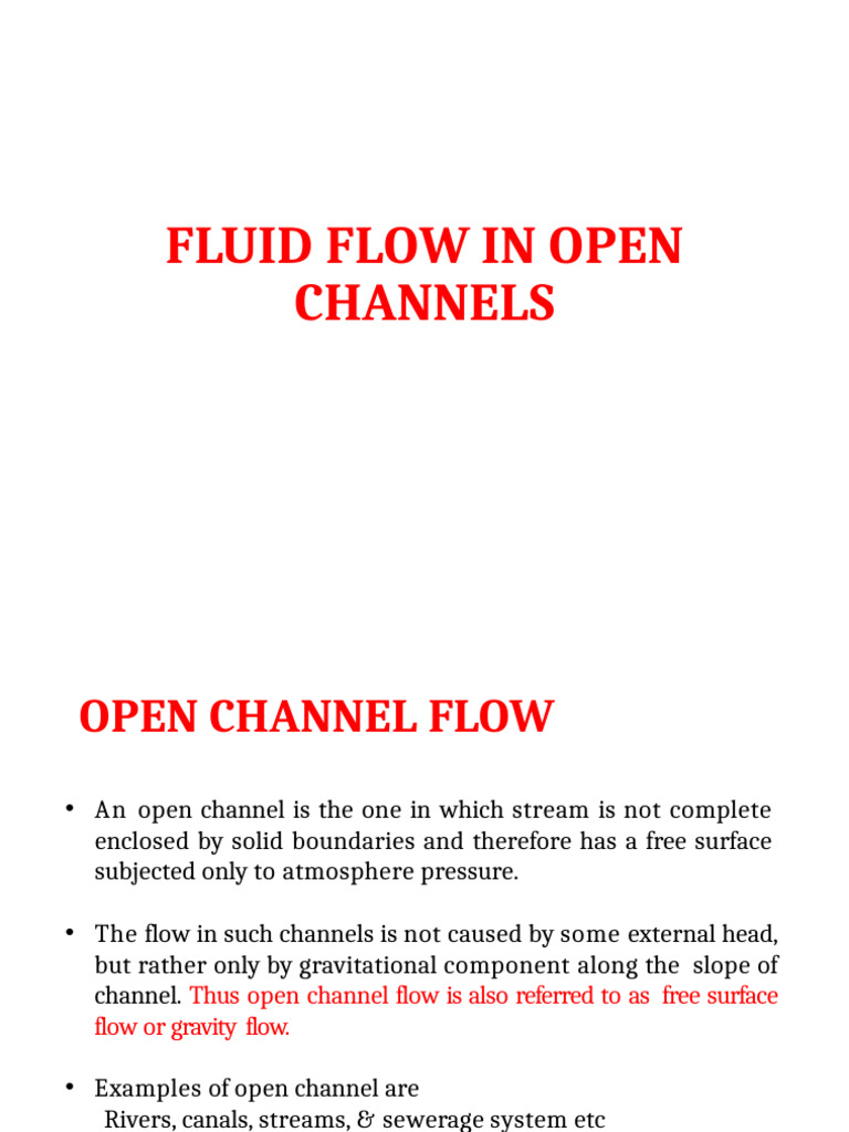Open Channel Flow Analysis and Formulas | PDF | Physical Phenomena ...