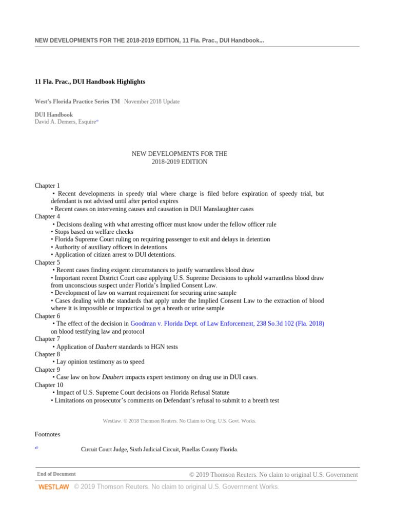 2018-2019 Florida DUI Handbook Updates | PDF | Virginia Circuit Court ...