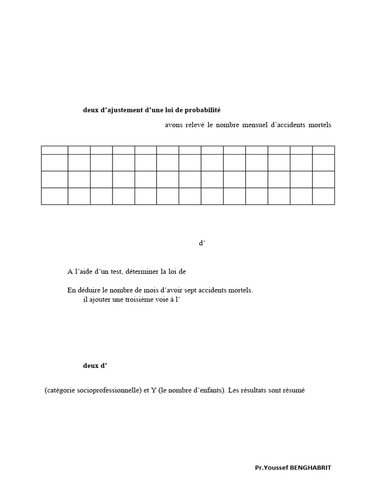 Modélisation Statistique et Tests de Khi-Deux | PDF | Statistiques ...