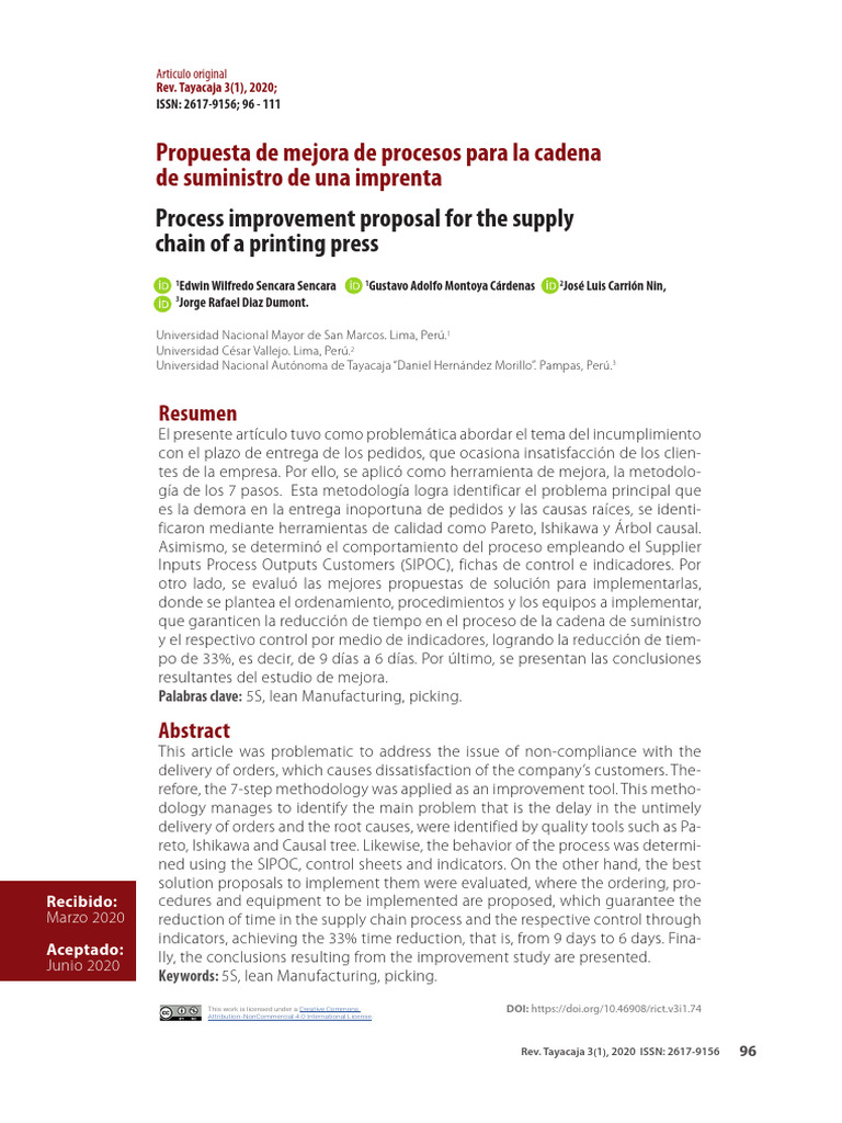 Propuesta de Mejora de Procesos para La Cadena de | PDF | Economias