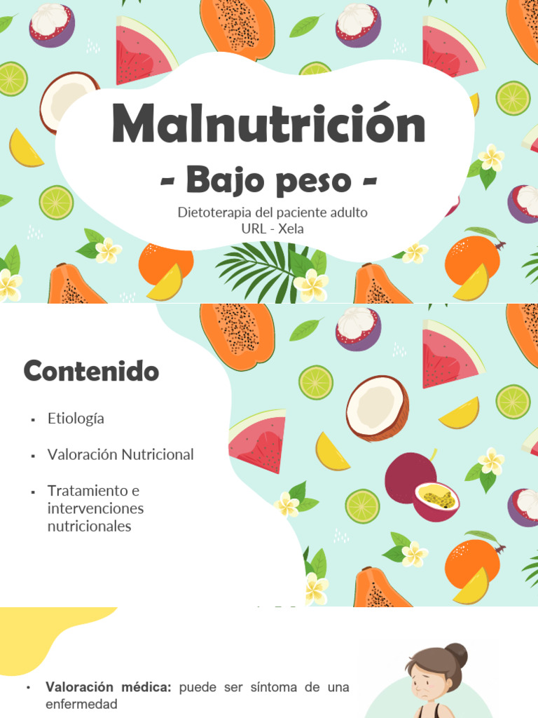 Dietoterapia para Malnutrición y Bajo Peso | PDF | Nutrición | Dieta y ...
