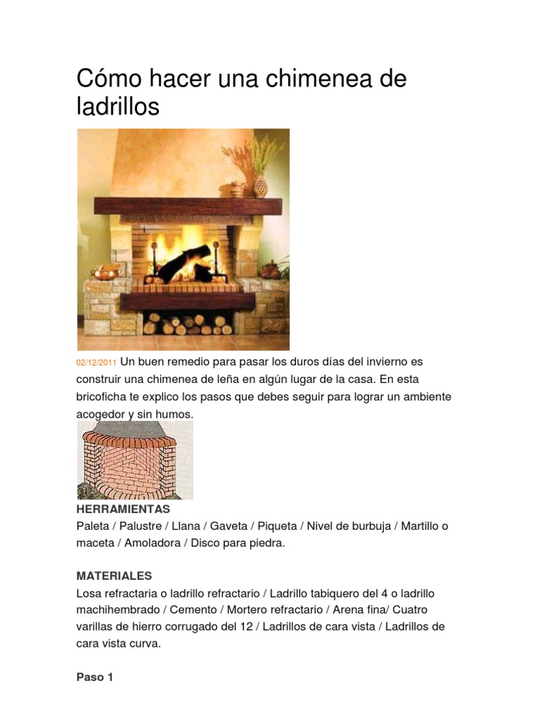 Cómo hacer una chimenea de ladrillos | Ladrillo | Hogar